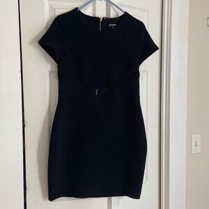 Women’s size medium black express dress with front cutout and back zipper